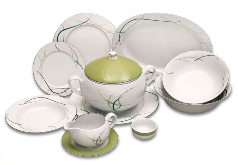 Porcelánová obědová souprava pro 6 osob Opalnea tráva