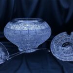 Křišťálová broušená mísa bowle s naběračkou