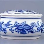 Cibulák – Dóza okrúhla – šperkovnica 9 cm – originál cibuľový porcelán 1. akosť