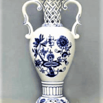 Cibulák – Váza prelamovaná 30 cm – originál cibuľový porcelán 1. akosť