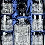 Sada křišťálová broušená karafa whisky Laura 1 + 6 sklenic