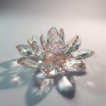 Křišťálový lotosový květ růžový 11 cm