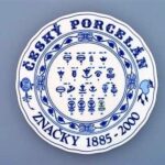 Cibulák – Talíř historie značek 26 cm – originální cibulový porcelán 1. jakost