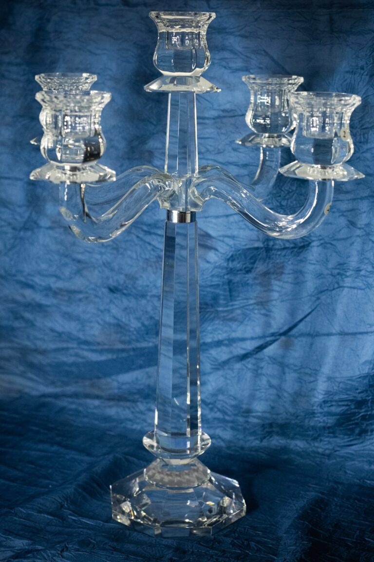 Křišťálový broušený svícen 45 cm