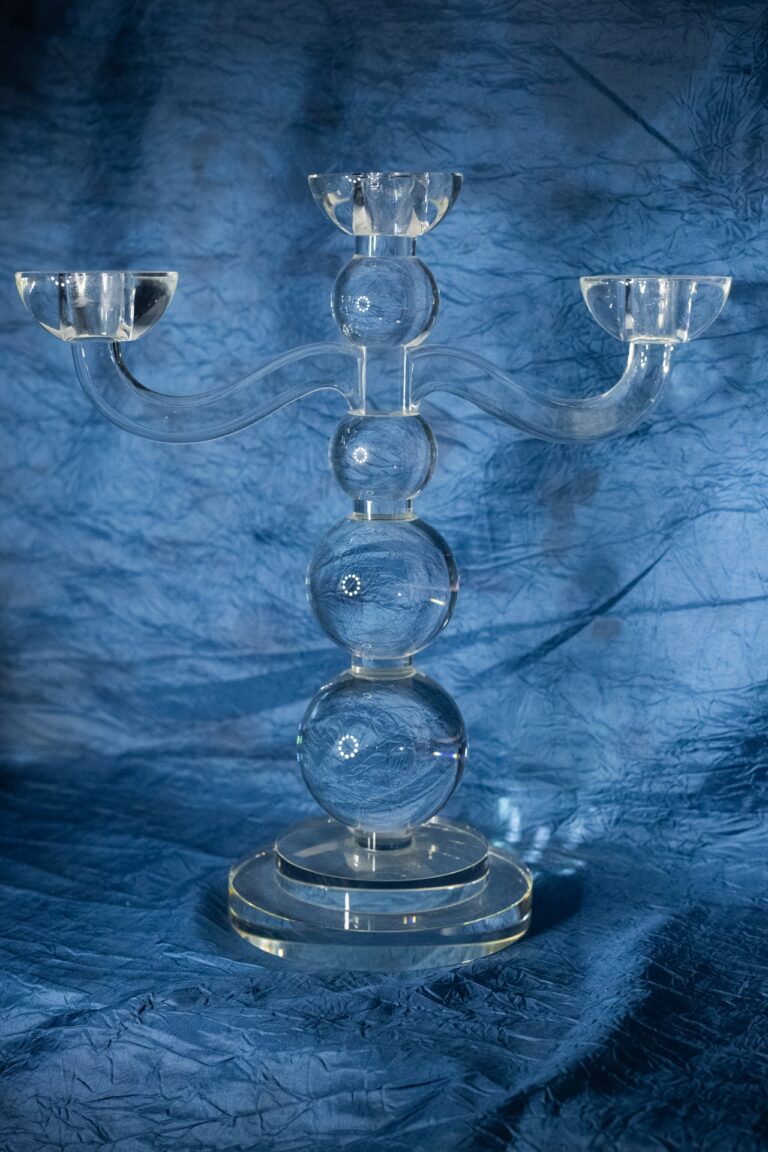 Křišťálový broušený svícen 35 cm