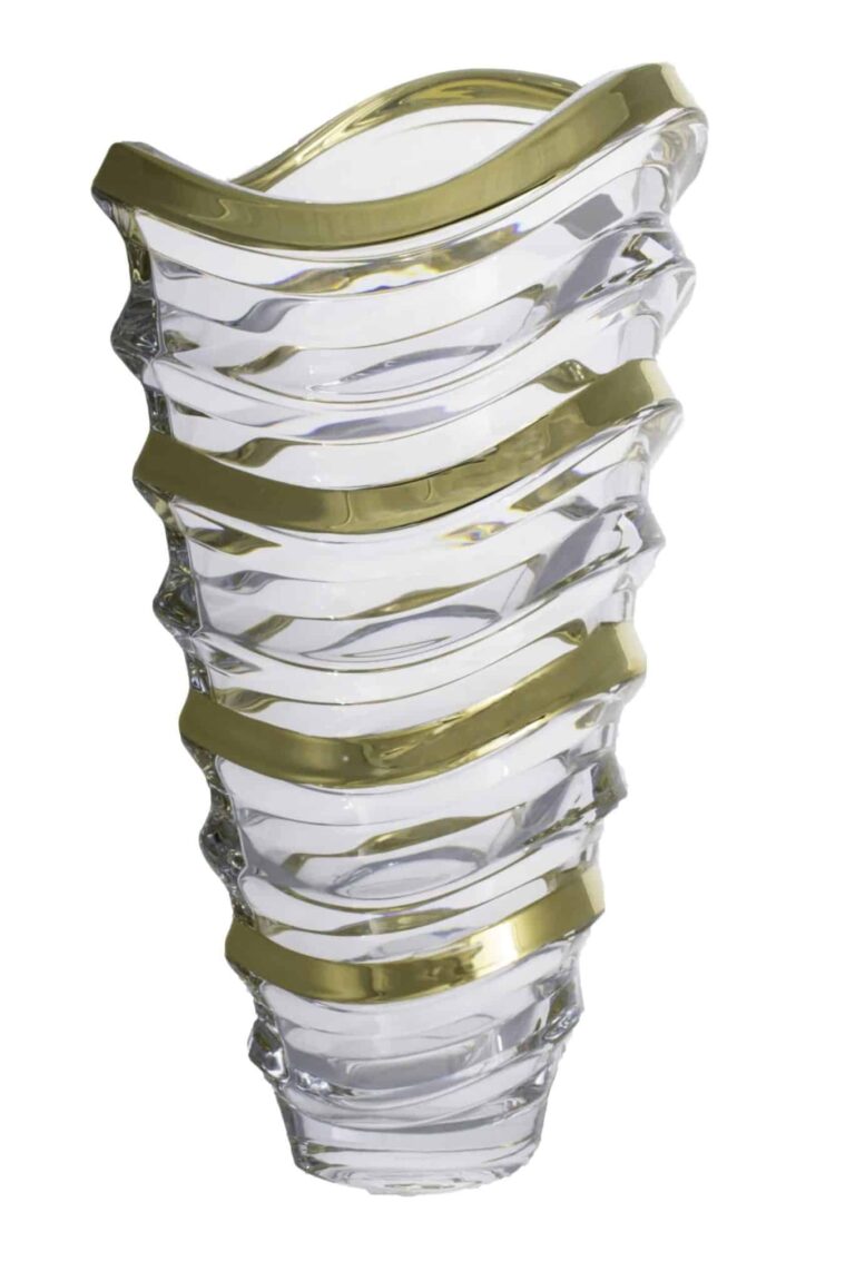 Křišťálová váza Vavea light gold 34 cm