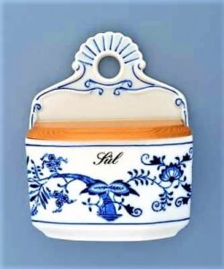 Cibulák – Solnička závěsná s víčkem 0.7 l – originální cibulový porcelán 1. jakost
