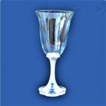 Cibulák – Křišťálová Sklenice s porcelánovou stopkou – originál cibulový porcelán 1. jakost