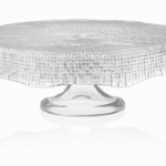 Podnos na tortu DIAMAN číry D33 cm H10,5 cm