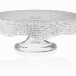Podnos na tortu DIAMAN číry D26 cm H10,5 cm