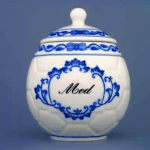 Cibulák – Hrnček na med s viečkom 0,4 l – originál cibuľový porcelán 1. akosť