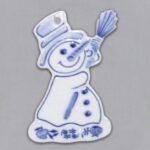 Cibulák – Vianočná ozdoba – snehuliak 7,7 cm – originál cibuľový porcelán 1. akosť