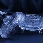 Křišťálová broušená dóza 14 cm s víčkem