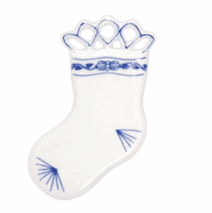 Cibulák – Vianočná ozdoba – ponožka 9,5 cm – originálny cibuľový porcelán 1. akosť