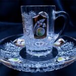 Křišťálové broušené šálky 75 ml ruční malba sada 6 kusů