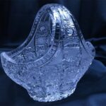 Křišťálový broušený dekorativní košík 14 cm