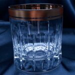 Křišťálové broušené sklenice 250 ml sada 6 kusů ruční malba zlatem