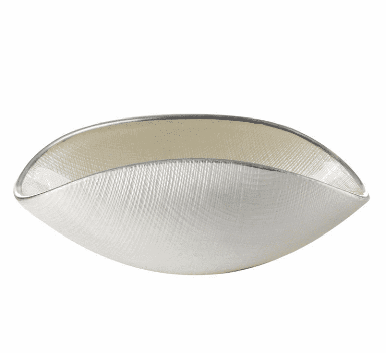 Misa BURA biela perla / platinová linka 38x11 cm