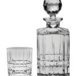 Sada křišťálově broušená whisky láhev DOWPER 1 + 6 sklenic