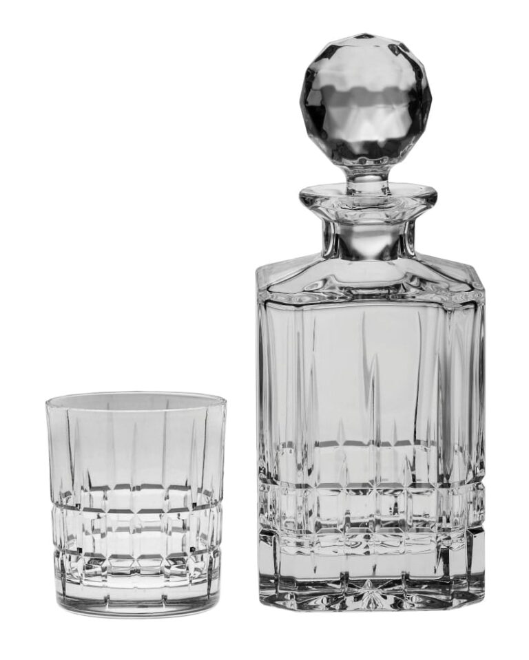 Sada křišťálově broušená whisky láhev DOWPER 1 + 6 sklenic