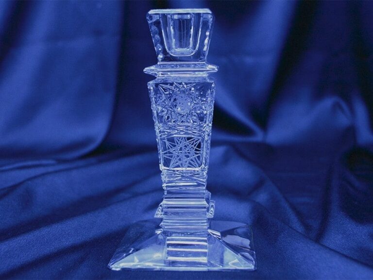 Křišťálový broušený svícen 13,6 cm