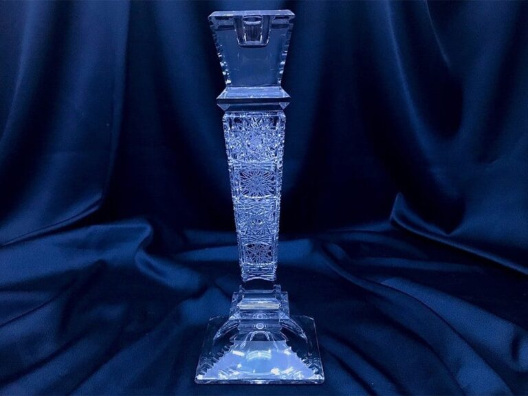 Křišťálový broušený svícen 25,5 cm
