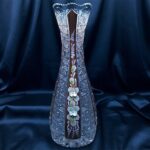 Křišťálová broušená váza 28 cm ruční malba